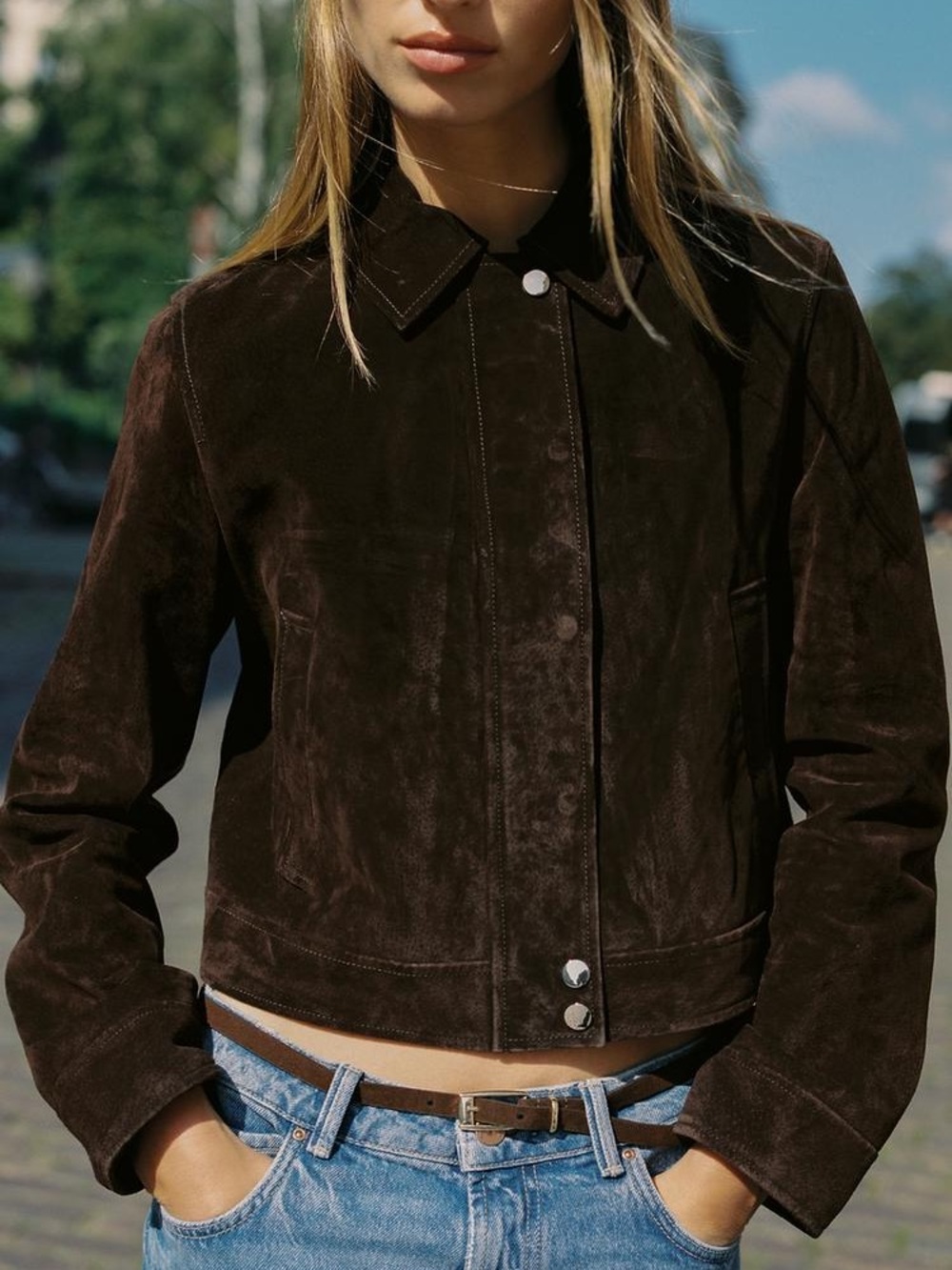 Zara 100% Leather Short Jacket